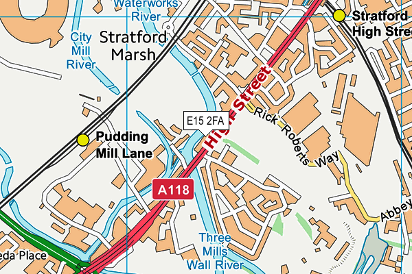 E15 2FA map - OS VectorMap District (Ordnance Survey)