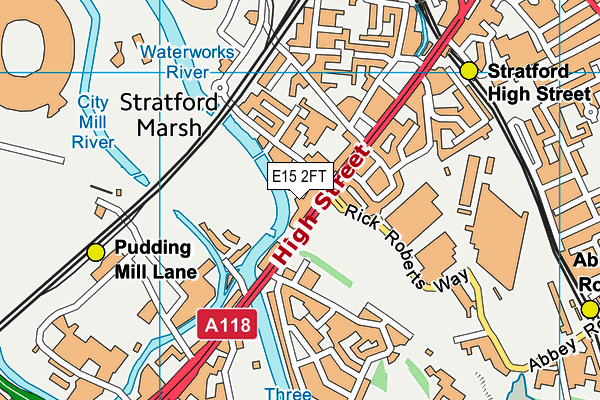E15 2FT map - OS VectorMap District (Ordnance Survey)