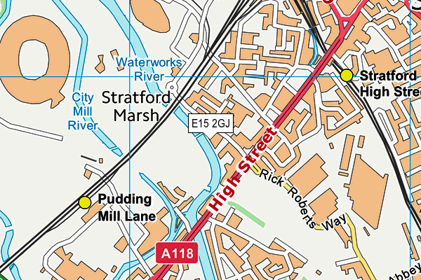 E15 2GJ map - OS VectorMap District (Ordnance Survey)