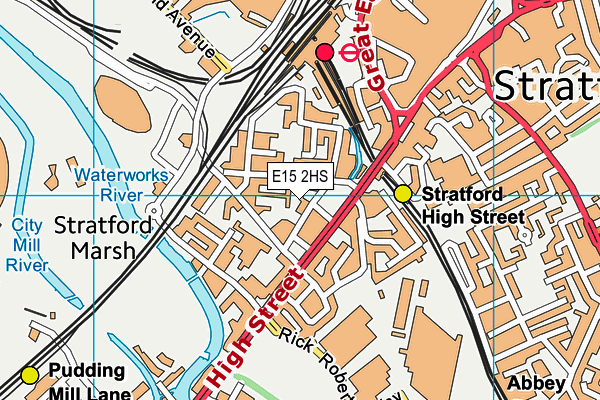 E15 2HS map - OS VectorMap District (Ordnance Survey)