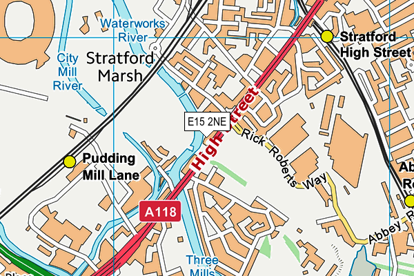 Anytime Fitness (London Stratford) map (E15 2NE) - OS VectorMap District (Ordnance Survey)