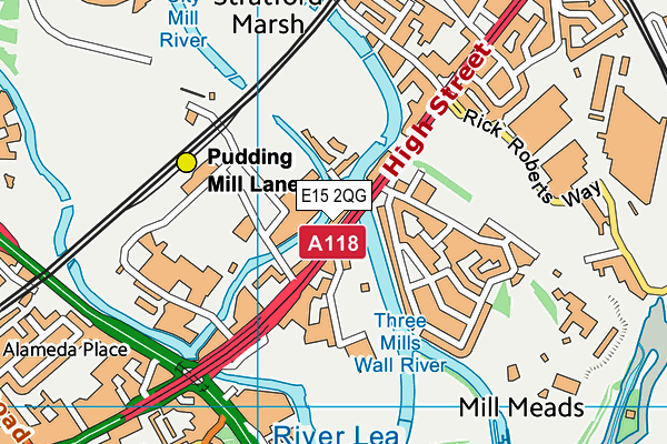 E15 2QG map - OS VectorMap District (Ordnance Survey)