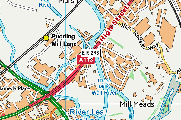 E15 2RB map - OS VectorMap District (Ordnance Survey)