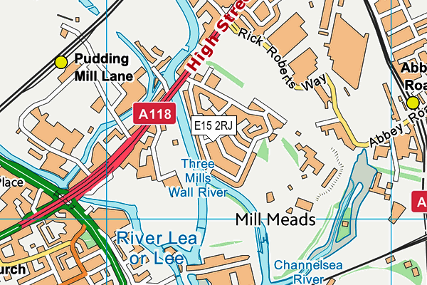 E15 2RJ map - OS VectorMap District (Ordnance Survey)