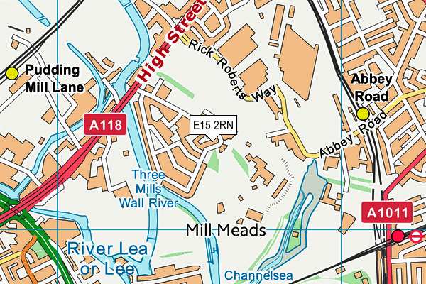 E15 2RN map - OS VectorMap District (Ordnance Survey)