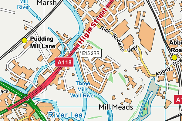 E15 2RR map - OS VectorMap District (Ordnance Survey)