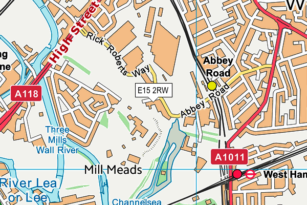 E15 2RW map - OS VectorMap District (Ordnance Survey)