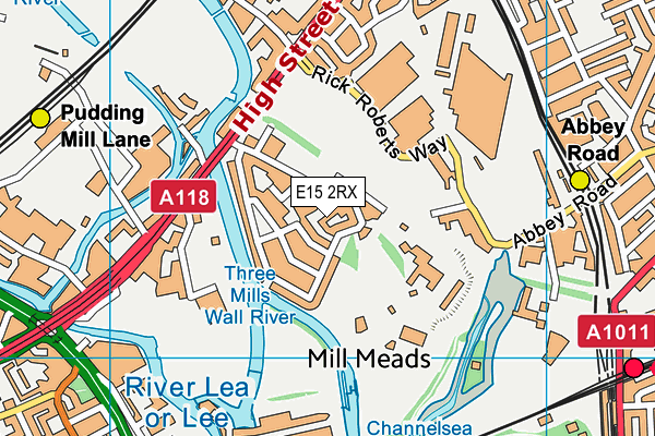 E15 2RX map - OS VectorMap District (Ordnance Survey)
