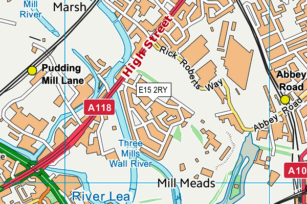 E15 2RY map - OS VectorMap District (Ordnance Survey)