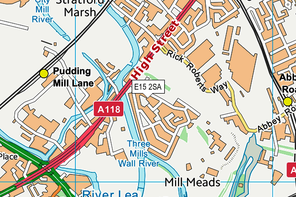 E15 2SA map - OS VectorMap District (Ordnance Survey)