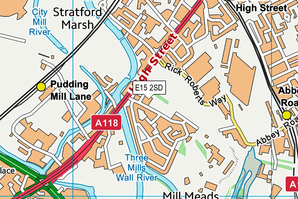 E15 2SD map - OS VectorMap District (Ordnance Survey)