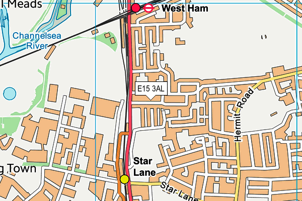 E15 3AL map - OS VectorMap District (Ordnance Survey)