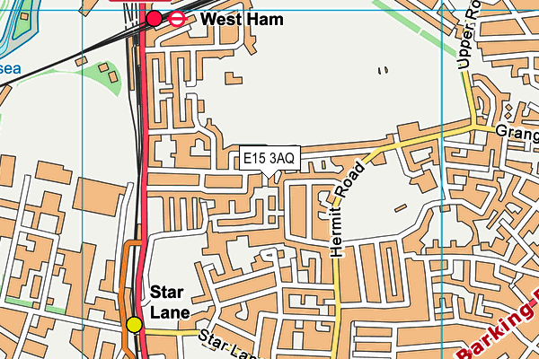 E15 3AQ map - OS VectorMap District (Ordnance Survey)