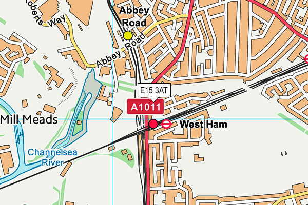 E15 3AT map - OS VectorMap District (Ordnance Survey)