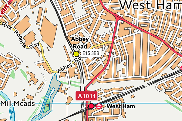 E15 3BB map - OS VectorMap District (Ordnance Survey)