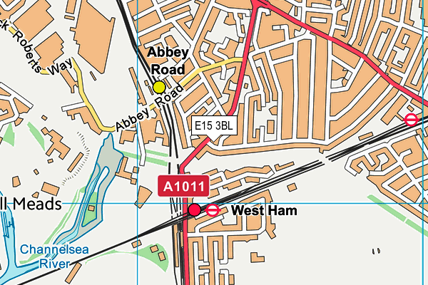 E15 3BL map - OS VectorMap District (Ordnance Survey)