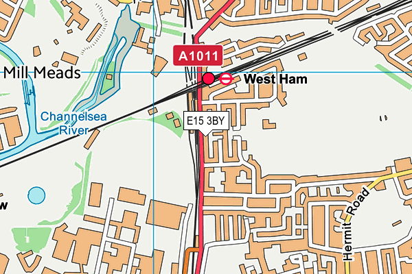 E15 3BY map - OS VectorMap District (Ordnance Survey)