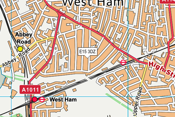 E15 3DZ map - OS VectorMap District (Ordnance Survey)