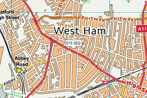 E15 3EQ map - OS VectorMap District (Ordnance Survey)