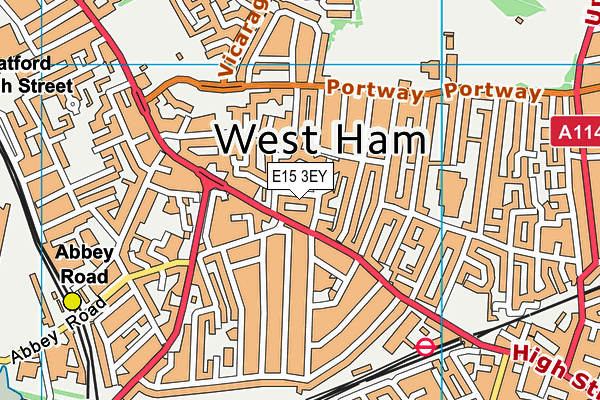 E15 3EY map - OS VectorMap District (Ordnance Survey)
