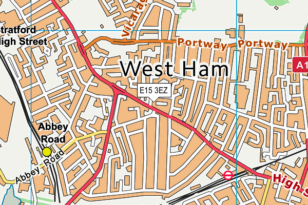 E15 3EZ map - OS VectorMap District (Ordnance Survey)