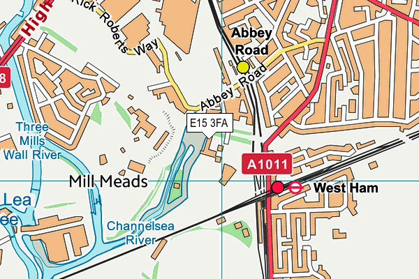 E15 3FA map - OS VectorMap District (Ordnance Survey)