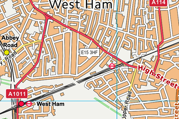 E15 3HF map - OS VectorMap District (Ordnance Survey)