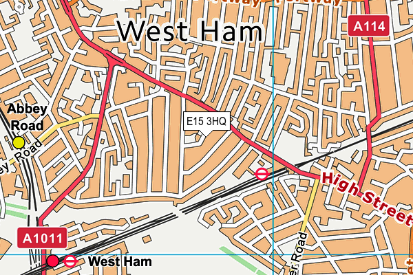 E15 3HQ map - OS VectorMap District (Ordnance Survey)