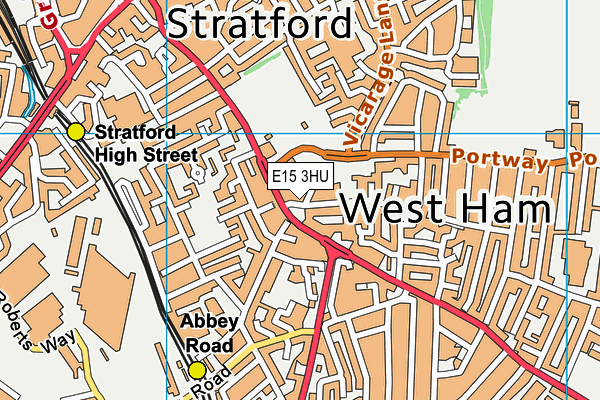 E15 3HU map - OS VectorMap District (Ordnance Survey)