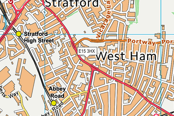 E15 3HX map - OS VectorMap District (Ordnance Survey)