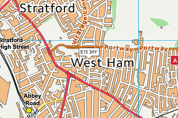E15 3HY map - OS VectorMap District (Ordnance Survey)