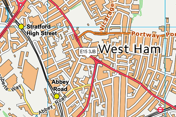 E15 3JB map - OS VectorMap District (Ordnance Survey)