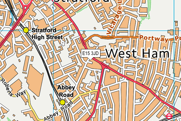 E15 3JD map - OS VectorMap District (Ordnance Survey)