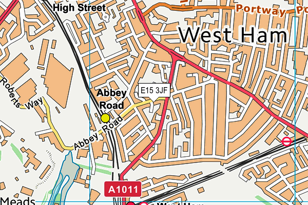 E15 3JF map - OS VectorMap District (Ordnance Survey)