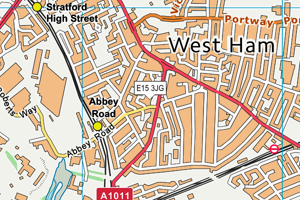 E15 3JG map - OS VectorMap District (Ordnance Survey)