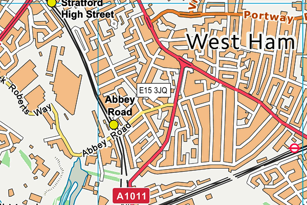 E15 3JQ map - OS VectorMap District (Ordnance Survey)