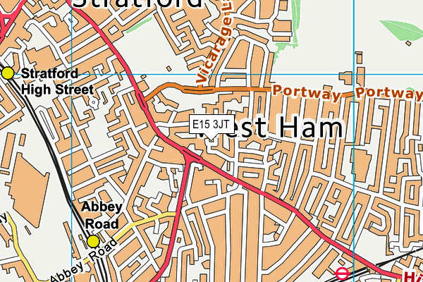 Rebecca Cheetham Nursery and Children's Centre map (E15 3JT) - OS VectorMap District (Ordnance Survey)