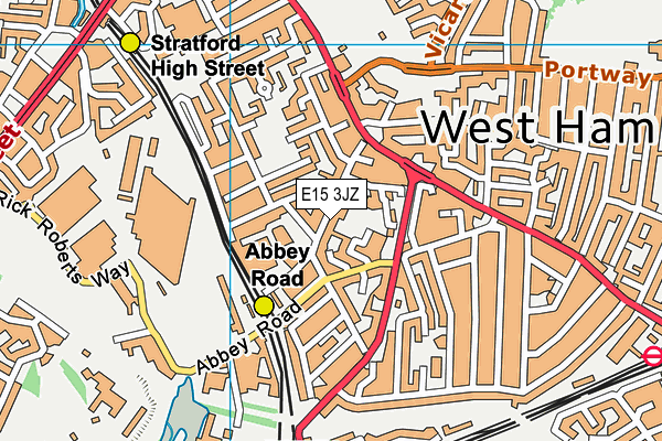 E15 3JZ map - OS VectorMap District (Ordnance Survey)