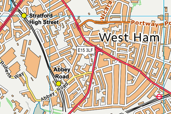 E15 3LF map - OS VectorMap District (Ordnance Survey)