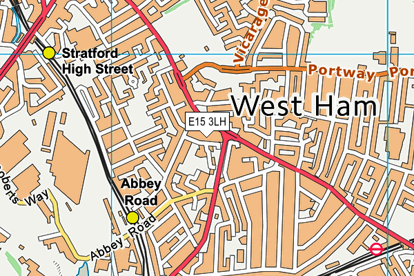 E15 3LH map - OS VectorMap District (Ordnance Survey)