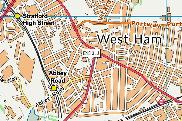 E15 3LJ map - OS VectorMap District (Ordnance Survey)