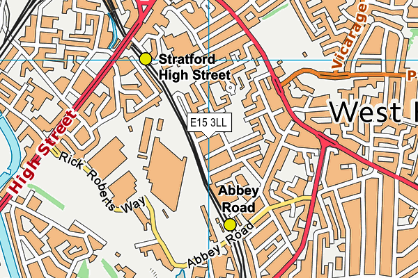 E15 3LL map - OS VectorMap District (Ordnance Survey)