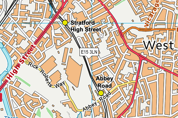 E15 3LN map - OS VectorMap District (Ordnance Survey)