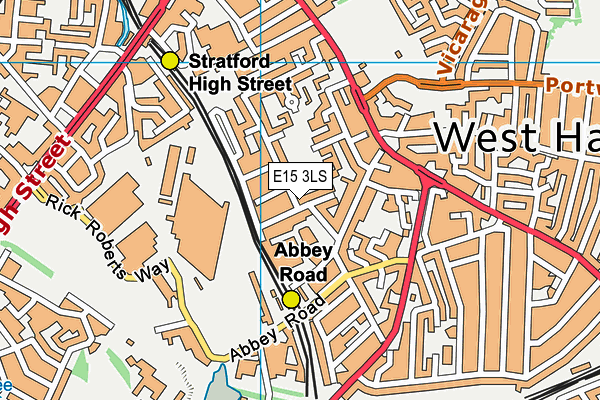 E15 3LS map - OS VectorMap District (Ordnance Survey)