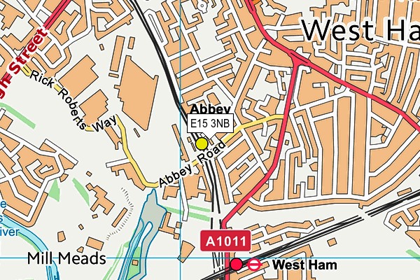 E15 3NB map - OS VectorMap District (Ordnance Survey)