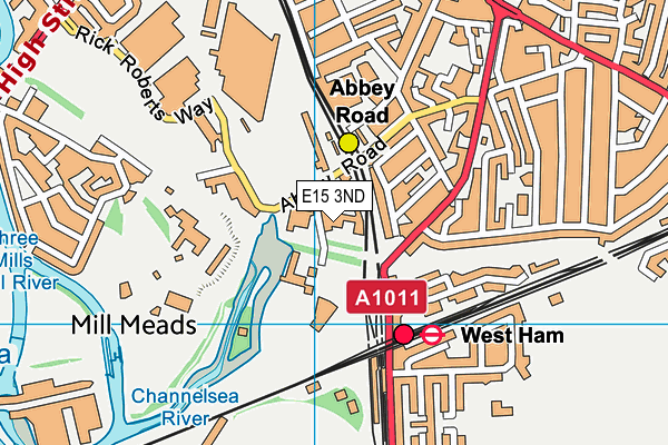 E15 3ND map - OS VectorMap District (Ordnance Survey)