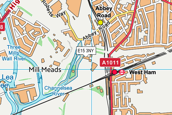 E15 3NY map - OS VectorMap District (Ordnance Survey)