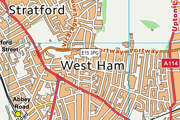 E15 3PG map - OS VectorMap District (Ordnance Survey)