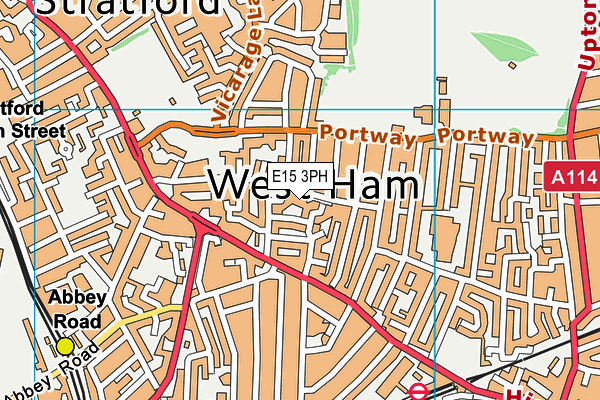 E15 3PH map - OS VectorMap District (Ordnance Survey)