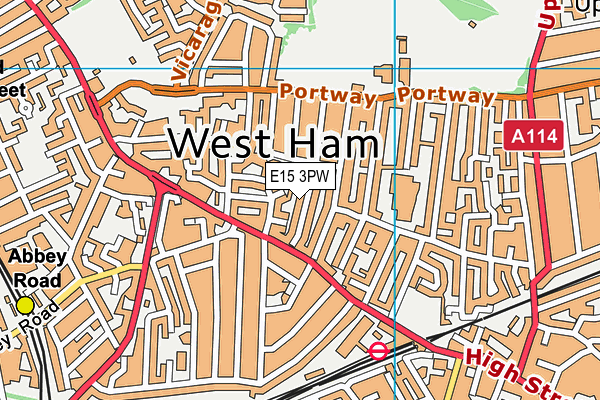 E15 3PW map - OS VectorMap District (Ordnance Survey)